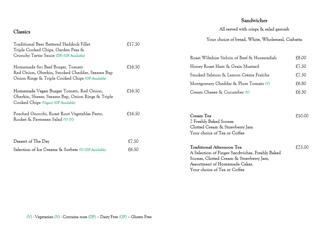 Restaurant Menus - Chiseldon House